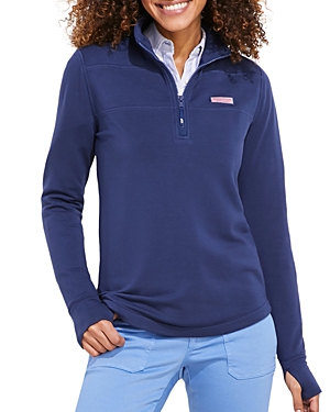 Vineyard Vines Dreamcloth Zip Up Shirt In Deep Bay