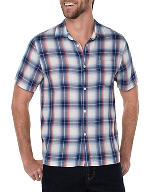 Liverpool Los Angeles Plaid Short Sleeve Pocket Shirt In Blue Multi