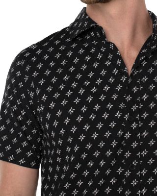 Garment Dyed Short Sleeve Printed Shirt