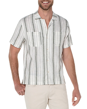 Striped Short Sleeve Camp Shirt