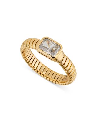Nadri - Tennis Omega Flex Ring in 18K Gold-Plated