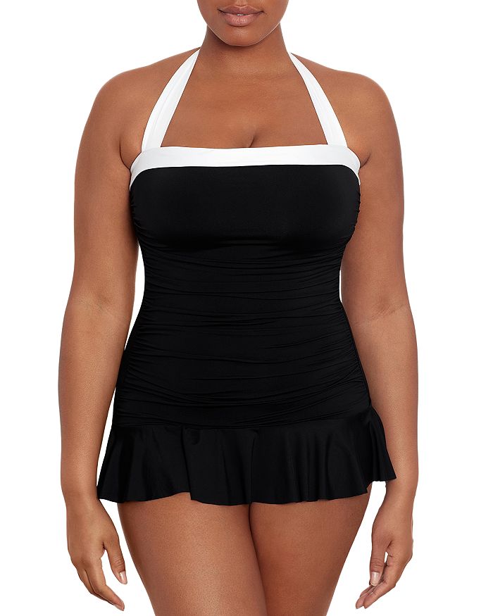 Lauren by Ralph Lauren Bel Air Skirted One-Piece Swimsuit - Black - Size 6