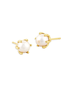 Kendra Scott Ashton Pearl Stud Earrings In Gold White Pearl