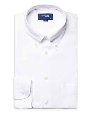 Eton Linen Solid Slim Fit Button Down Shirt