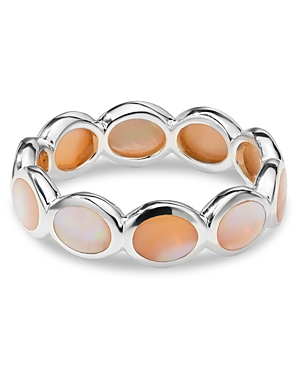 Ippolita 925 Silver Polished Rock Candy All-Around Ovals Ring in Pink Mother-of-Pearl