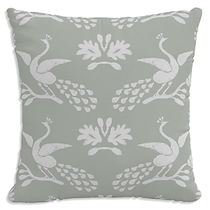 Sparrow & Wren Patterned Decorative Pillow, 20 X 20 In Silk Peacocks Mist