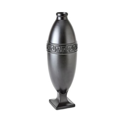 Global Views Small Greek Key Vase, Black