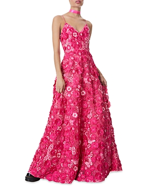 ALICE AND OLIVIA ALICE AND OLIVIA DOMENICA FLORAL EMBROIDERED BALL GOWN