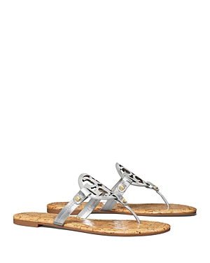 Shop Tory Burch Women's Miller Sandals In Silver/natural