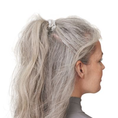 Pure Silk Back to Basics Skinny Scrunchies in Silver, Set of 4
