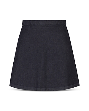 Armani Collezioni Gonna Denim Mini Skirt In Solid Dark