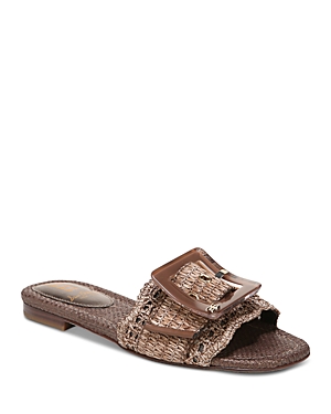 Sam Edelman Women's Bambi Raffia Buckle Slide Sandals Women's Shoes In Coffee