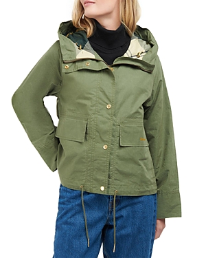 Barbour Nith Hooded Jacket In Army Green