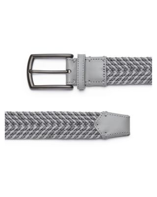 Grey M&eacute;lange Elastic Rayon Braided Belt
