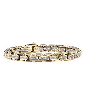 David Yurman - Men's Box Chain Bracelet in 18K Yellow Gold with Pavé Diamonds