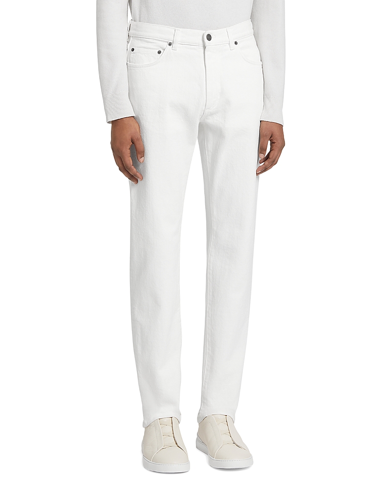 Zegna Slim Fit Comfort Jeans in White