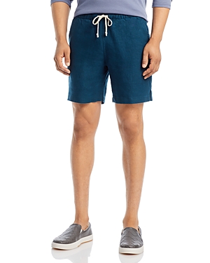 Alex Crane Bo Linen Drawstring Shorts In Dusk