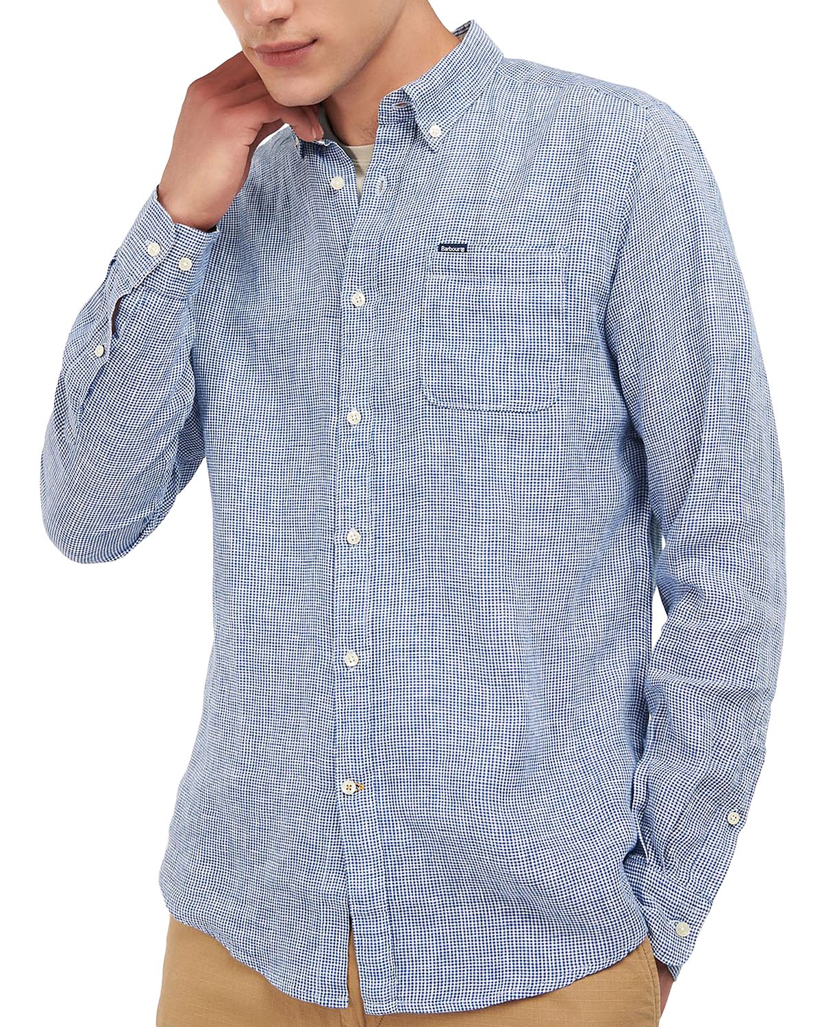 Barbour Linton Long Sleeve Micro Check Pattern Shirt