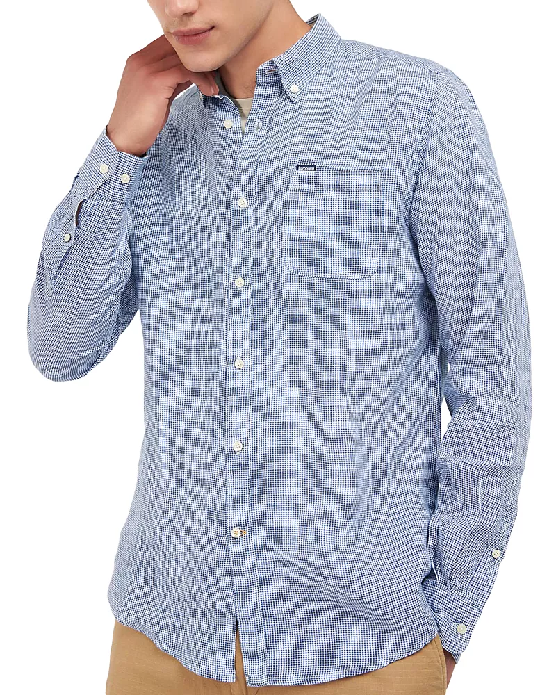 Barbour Linton Long Sleeve Micro Check Pattern Shirt