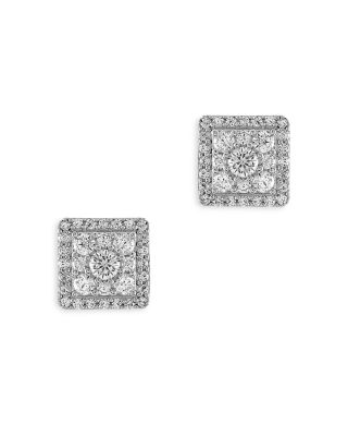 Bloomingdale's Fine Collection Diamond Square Cluster Stud Earrings in 14K White Gold, 0.65 ct. t.w. - Exclusive