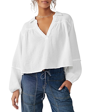 FREE PEOPLE YUCCA DOUBLE CLOTH COTTON TOP