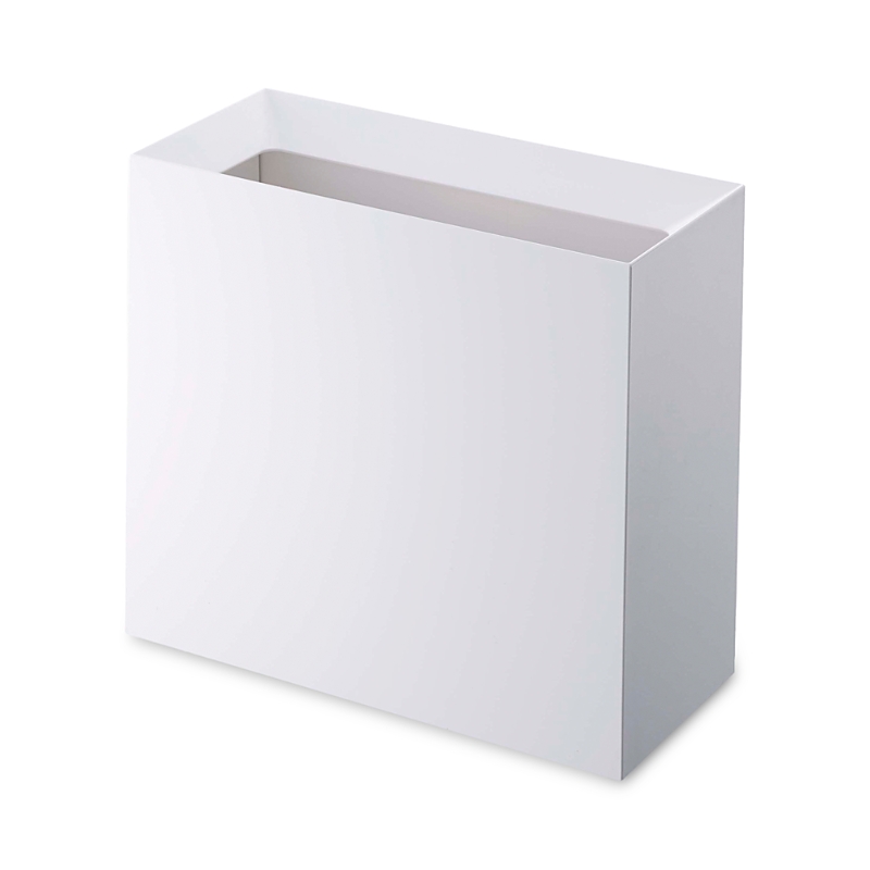 Yamazaki Tower Rectangular Trash Can In White