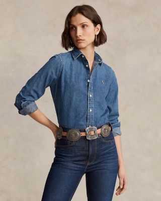 Polo Ralph Lauren デニムボタンダウンシャツレディースXL ラルフローレン デニム ボタンダウン シャツ The Big Shirt