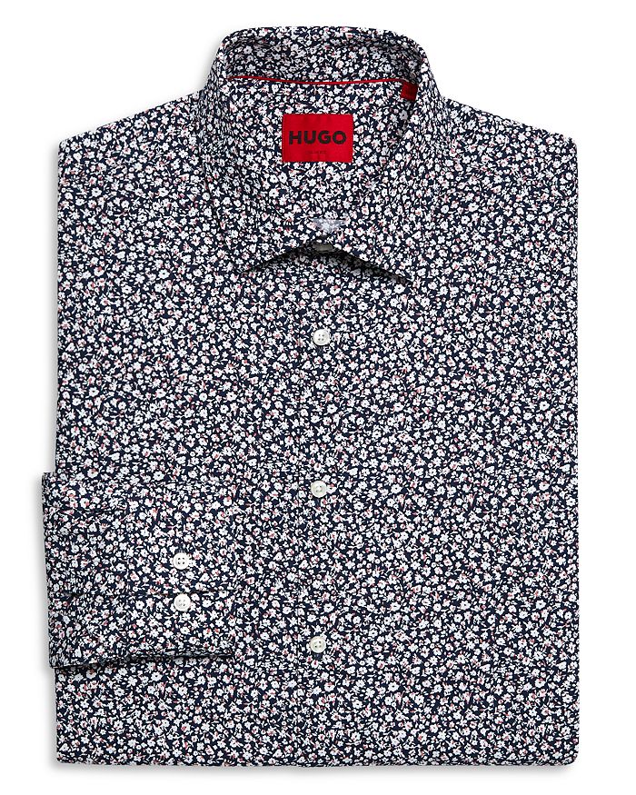 HUGO Kenno Cotton Floral Slim Fit Dress Shirt | Bloomingdale's