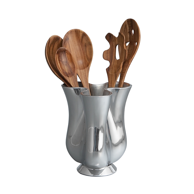 Nambe Gourmet Tulip Jug W/5-piece Set Kitchen Utensils In Silver