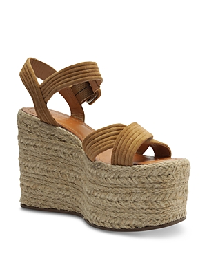 Shop Schutz Women's Blisse Ankle Strap Espadrille Platform Sandals In Nude Caramel