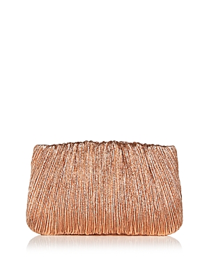 Loeffler Randall Brit Flat Pleated Pouch Clutch In Dune/gold