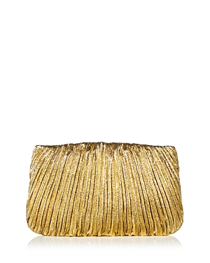 Loeffler Randall Brit Flat Pleated Pouch Clutch In Oro/gold