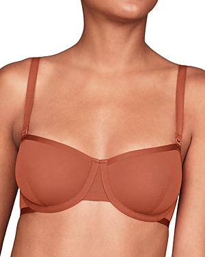 Cuup The Balconette Mesh Bra In Clay