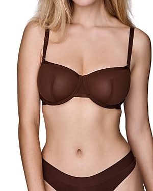 Cuup The Balconette Mesh Bra In Espresso