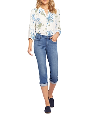 NYDJ MARILYN CUFFED HIGH RISE CROPPED STRAIGHT JEANS IN STUNNING