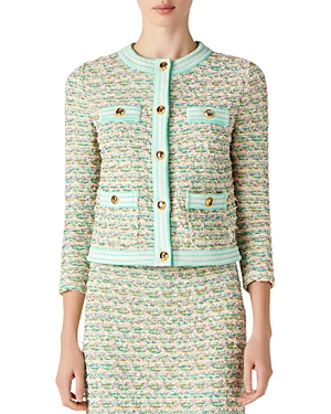 St John Multi Boucle Tweed Jacket With Pockets In Geml