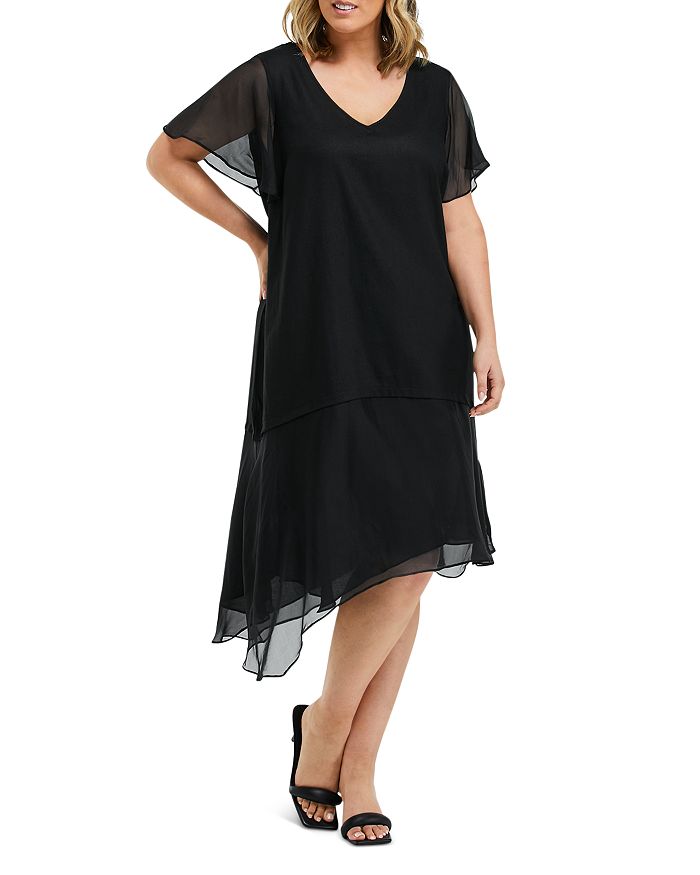 Estelle Plus Shadow V Neck Dress | Bloomingdale's