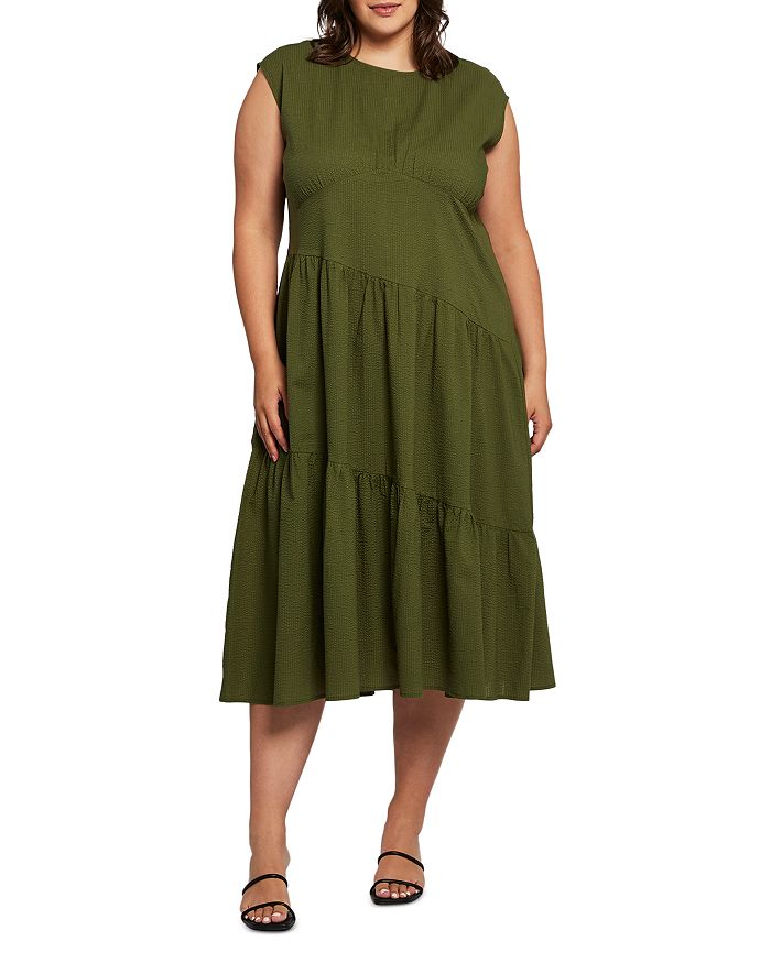 Estelle Plus Costa Del Sol Cotton Tiered Midi Dress | Bloomingdale's