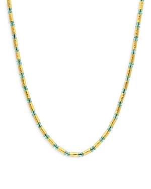 Gurhan 24K Yellow Gold Vertigo Emerald & Diamond Collar Necklace, 16-18