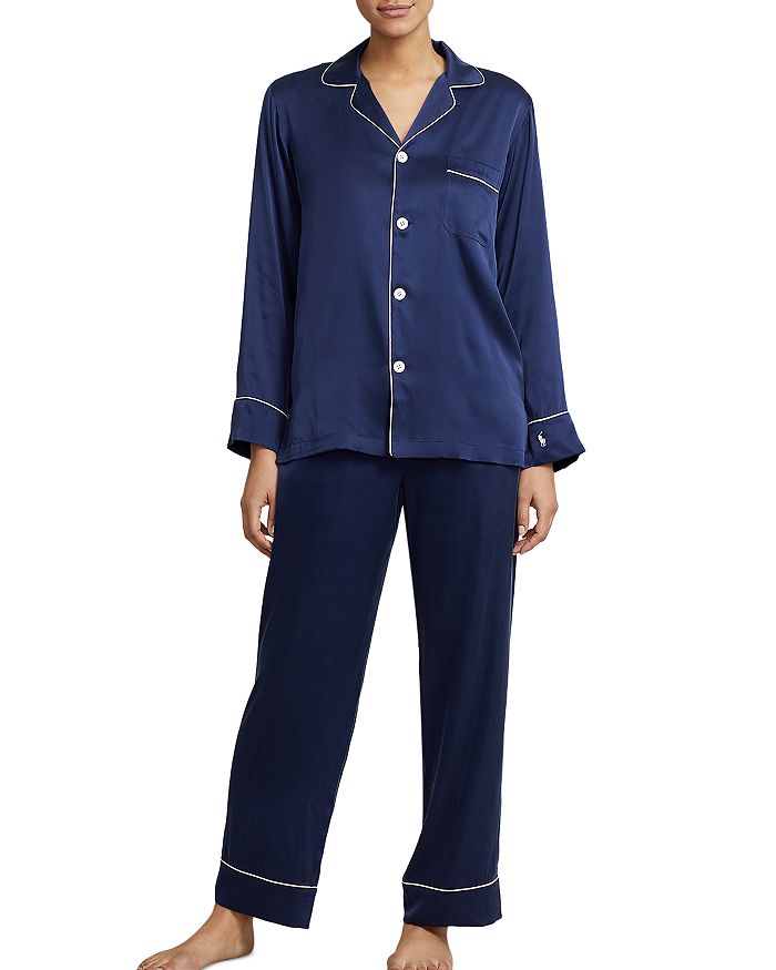 Polo Ralph Lauren Laurel Stretch Silk Long Sleeve Pajama Set ...