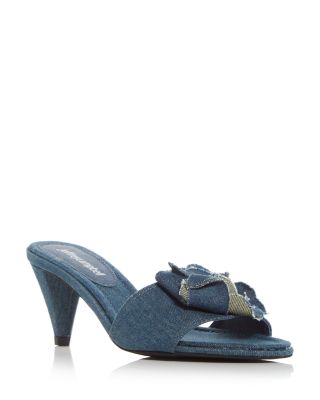 Jeffrey Campbell Women's Budding Mid Heel Slide Sandals In Blue - Main Image