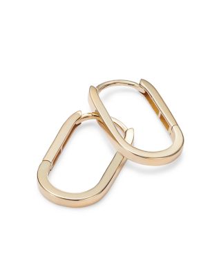 14K Yellow Gold Square Tube Hoop Earrings