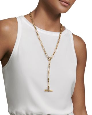 Lexington Toggle Necklace in 18K Yellow Gold with Diamonds, 18"