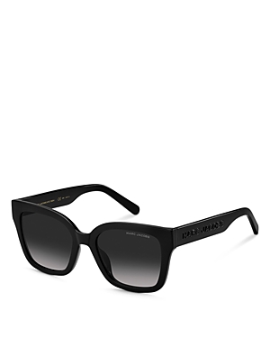 Marc Jacobs Marc Square Sunglasses, 53mm In Black/black Gradient