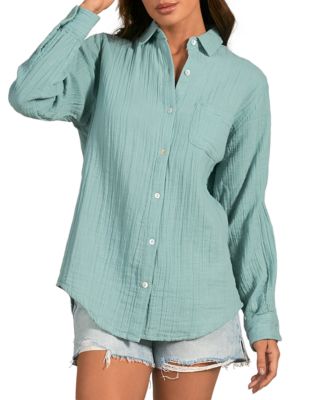 Elan - Cotton Long Sleeve Crinkle Shirt