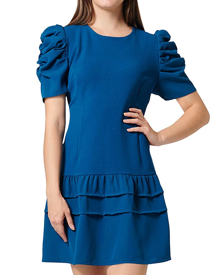 Gracia Ruched Puff Sleeve Dress Bloomingdale s