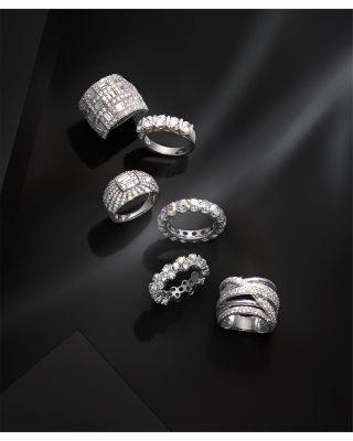 Diamond Cluster Eternity Band, 4.0 tcw, in 14K White Gold, 4.0 tcw 