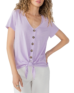Sanctuary By My Side Tie Front Top In Washed Taf