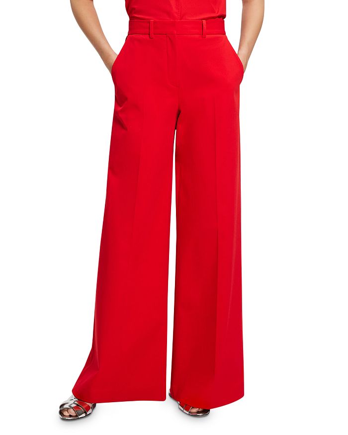 NWT LuLaRoe LARGE Career Dianne Wide Leg Pant Woven Solid Red