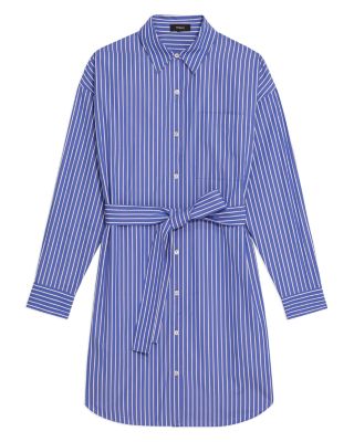 Theory Cotton Oversized Striped Shirt Dress | Bloomingdale's